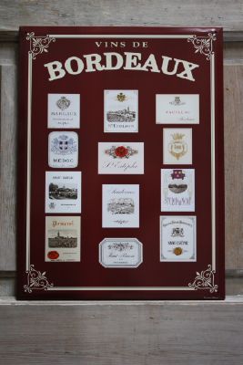 Plaque vins de bordeaux-deco cuisine-plaques deco