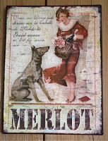 Plaque publicitaire Merlot -deco cuisine-14,50 €
