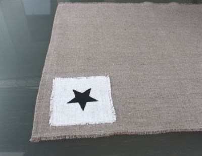 Set de table étoile lin lavé couleur lin-déco scandinave