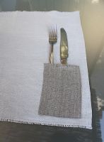 Set de table poche lin lavé couleur brouillard-déco scandinave
